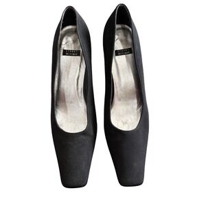 Stuart Weitzman Black Square Toe Kitten Heel Pumps Womens 7.5 AA 1959 Spain